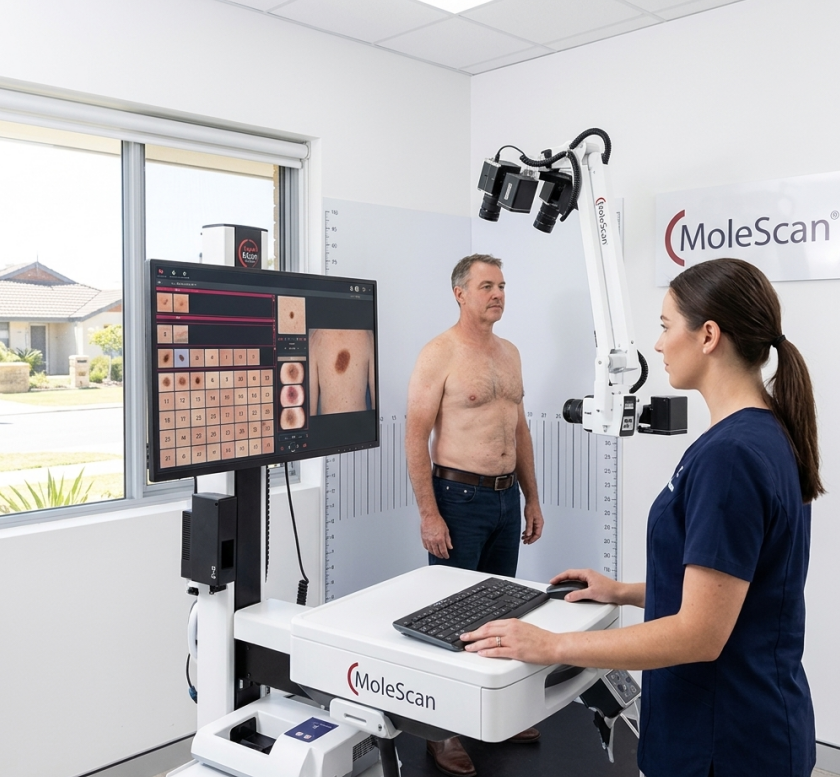 MoleScan digital mole mapping skin cancer screening in Perth clinic
